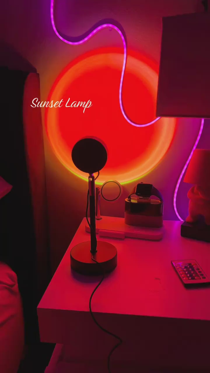 SUNSET LAMP — La Lámpara que Convierte tu Cuarto en un Atardecer
