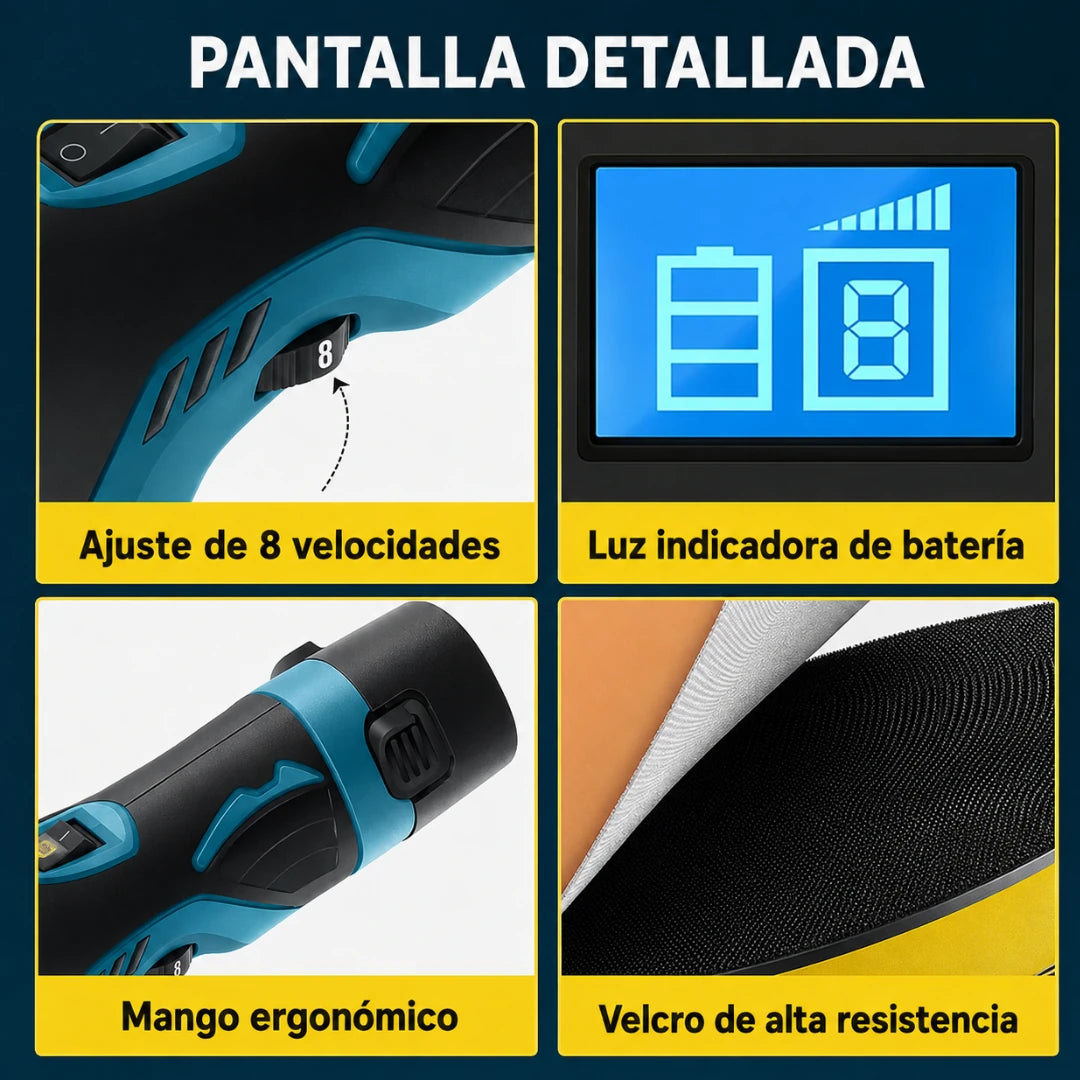 Pantalla y controles del Kit ProBrillo Express